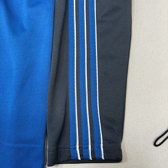 Adidas Long Sleeve Heavyweight‎ Shirt Size L Large Blue Black Stripes Y2K 2006 - Picture 4 of 9